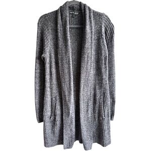 Barefoot Dreams Cozy Longline Chenille Cardigan Sweater Speckled Gray Size Small
